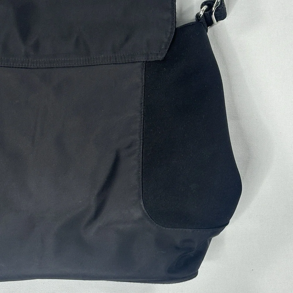 Vintage Esprit Neoprene Black Messenger Bag Y2K Adjustable Strap Crossbody